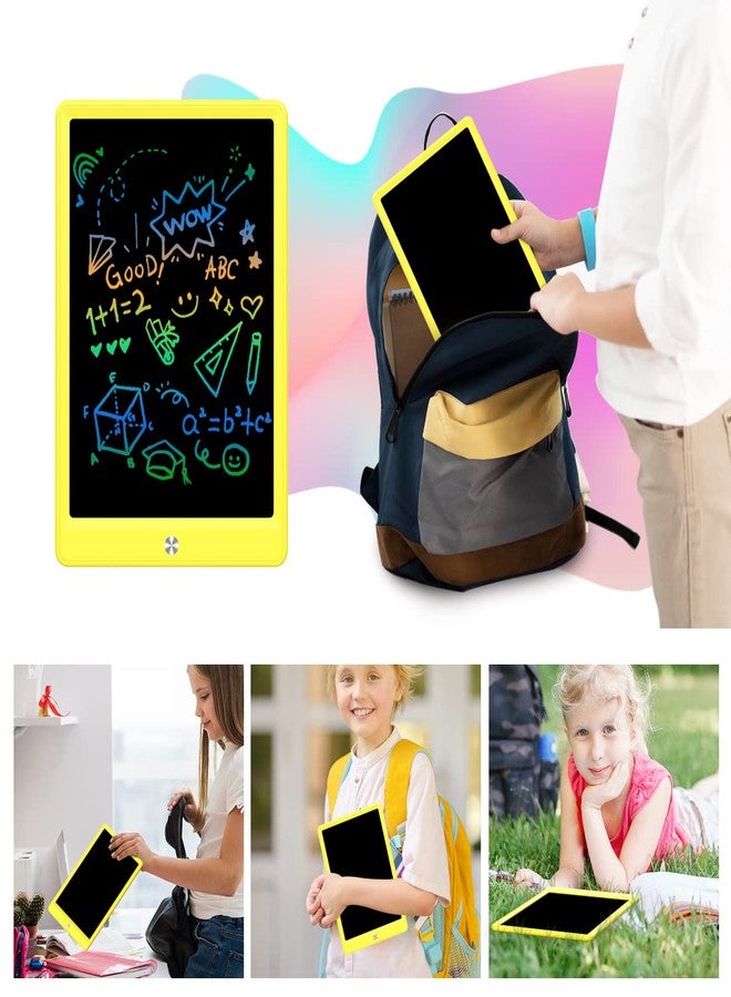 لوحة الكتابة الإلكترونية BUKEBU LCD، لوحة رسم ملونة مقاس 10.5 بوصة، لوحة رسم إلكترونية، لوحات رسم، هدايا سفر للأطفال من سن 3 إلى 8 سنوات (أصفر) - Image 5